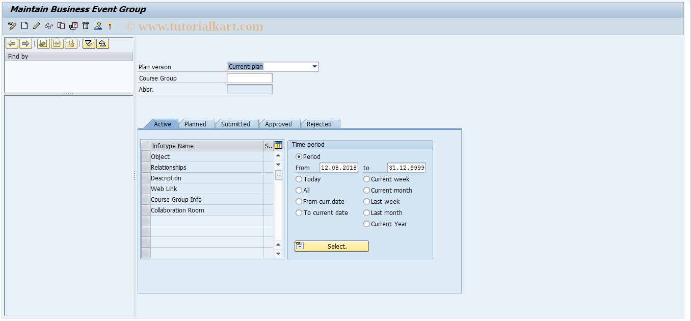 SAP TCode PO09 - Maintain Business Event Group