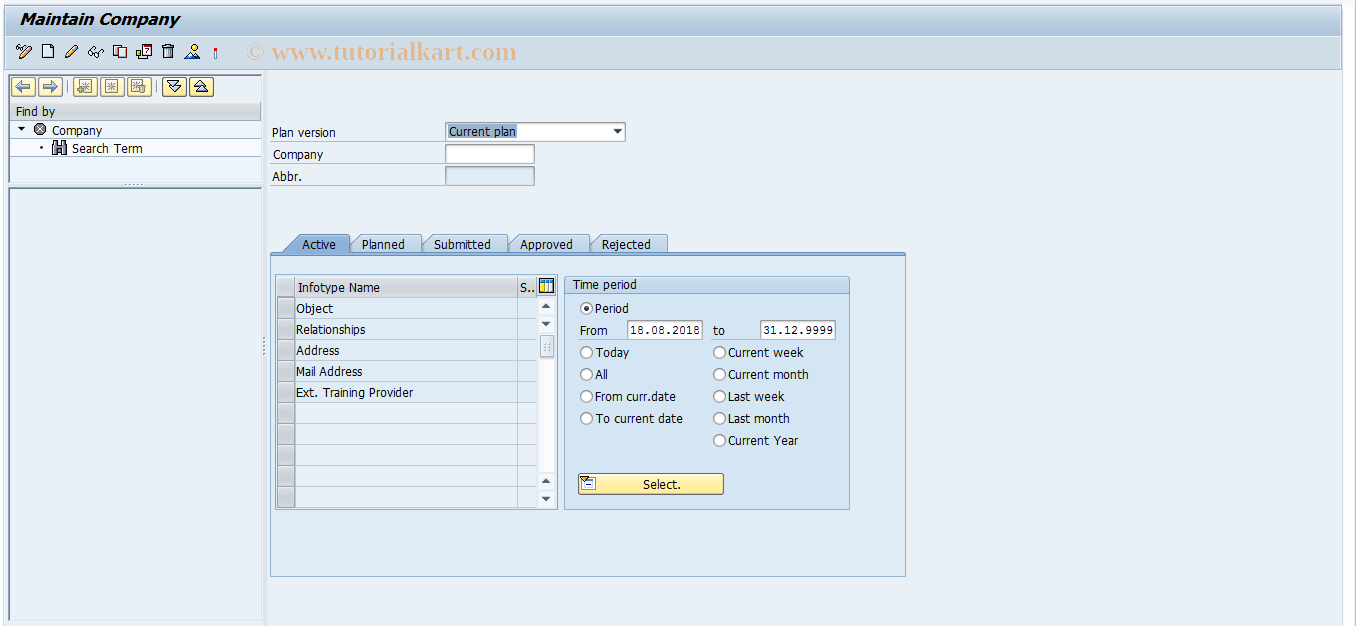 SAP TCode PO15 - Maintain Company