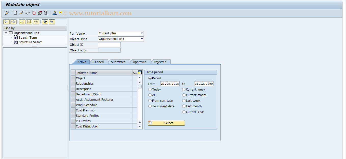 SAP TCode PP01 - Maintain Plan Data (Menu-Guided)