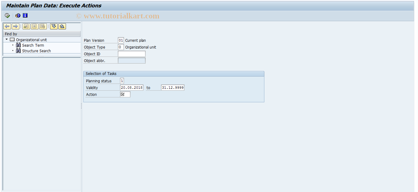 SAP TCode PP03 - Maintain Plan Data (Action-Based)