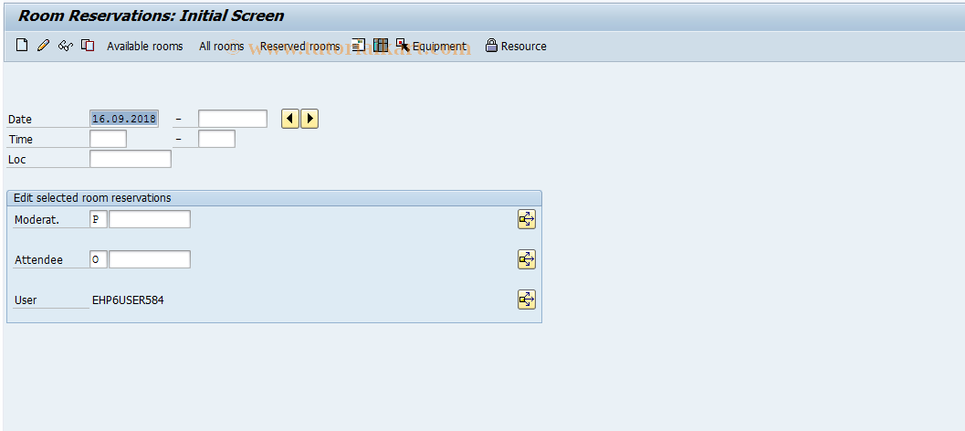 SAP TCode PP30 - SAP Room Reservation Management