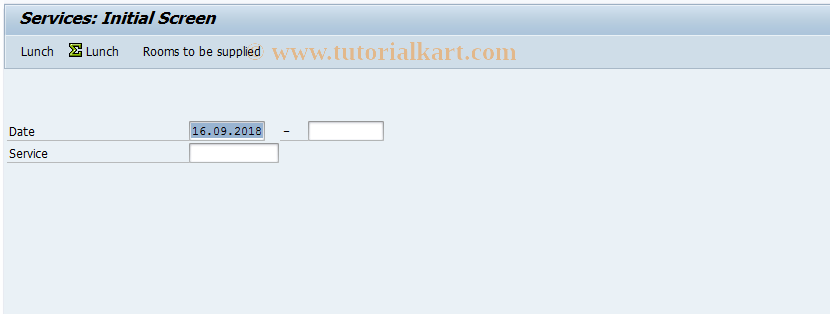 SAP TCode PP32 - SAP Room Reservations: Services