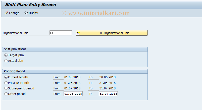 SAP TCode PP61 - Change Shift Planning