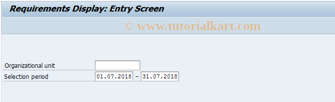 SAP TCode PP62 - Display Requirements