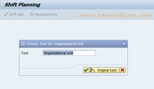 SAP TCode PP69 - Choose Text for Organizational Unit