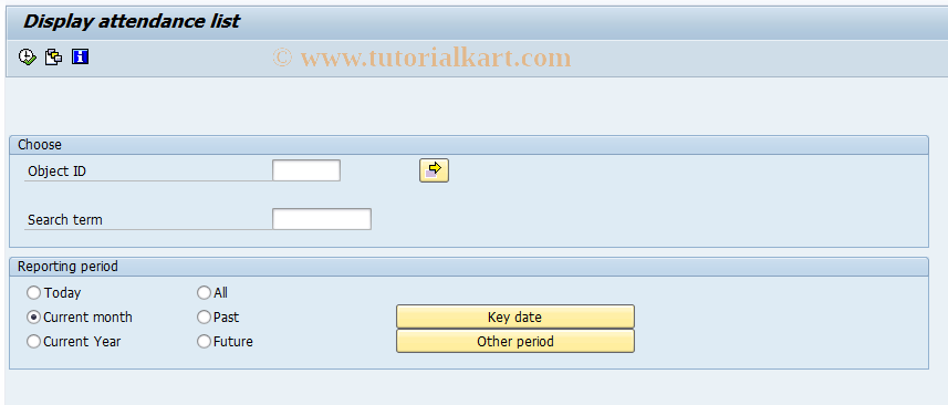 SAP TCode PP6B - Attendance List