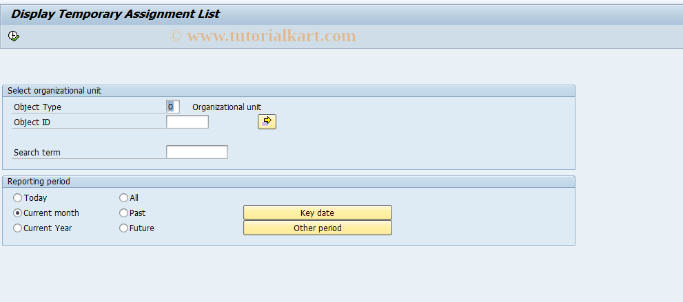 SAP TCode PP6I - Temp. Assgmt List for Shift Planning