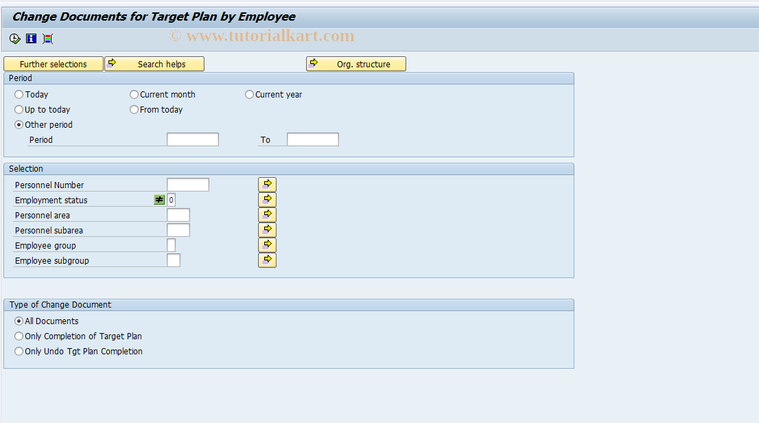 SAP TCode PP6K - Display Tgt Plan Changes by Person