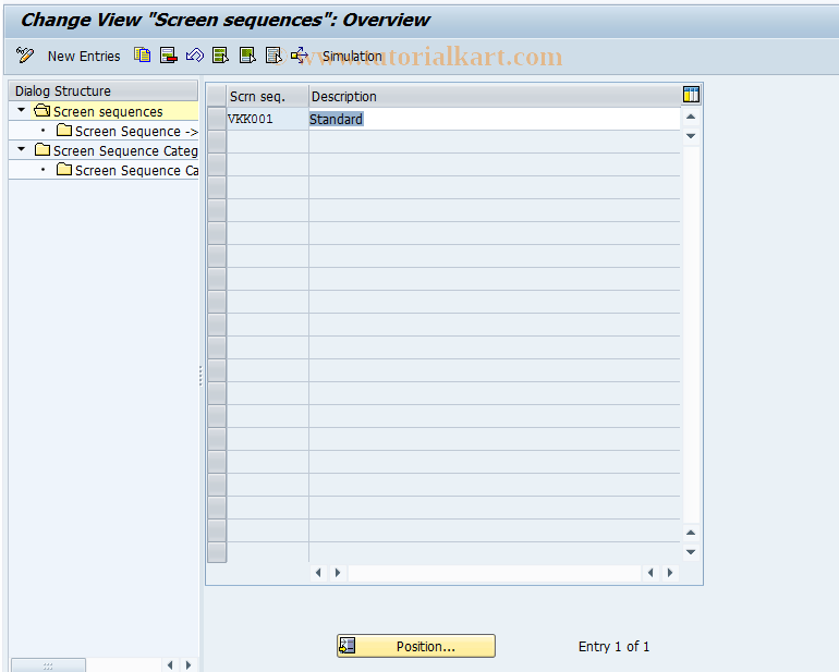 SAP TCode PPAC0006 - BDT Control: Screen Sequences