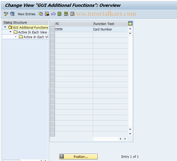 SAP TCode PPAC0009 - BDT Control: CUA Addit. Funct.