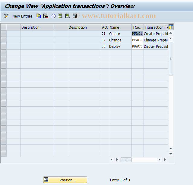 SAP TCode PPAC0015 - BDT Control: Application Transaction