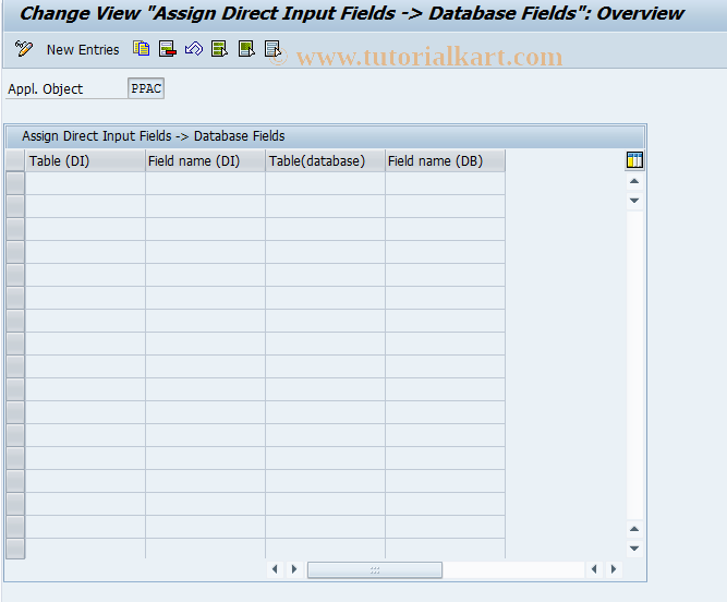 SAP TCode PPAC0021 - BDT Control: Asgn.DI Field->DB Field