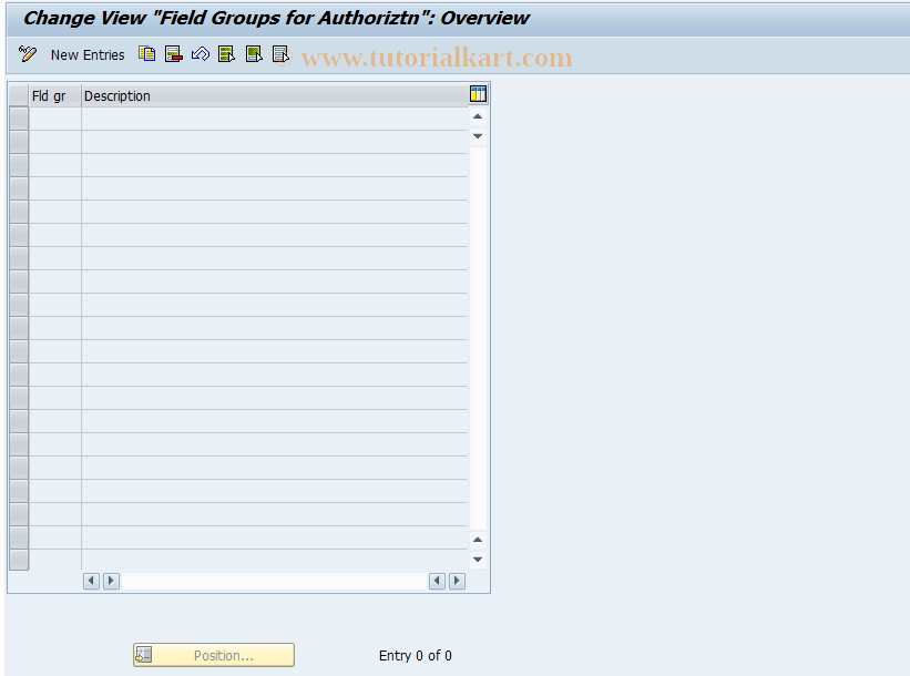 SAP TCode PPAC0103 - Cust: Field Groups for Authorization