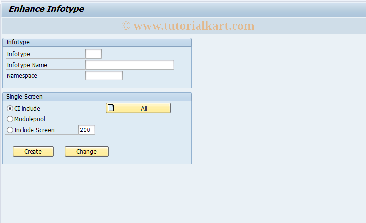 SAP TCode PPCM - Enhance Infotype