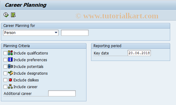 SAP TCode PPCP - Career Planning