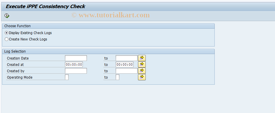 SAP TCode PPECHK - iPPE Consistency Check ( Production  Vers.)