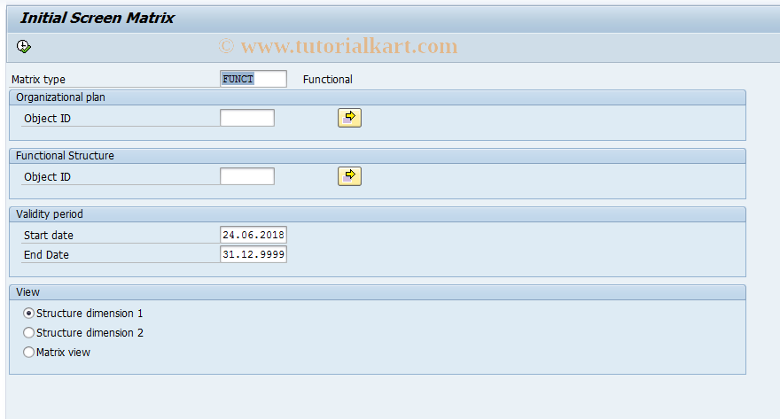 SAP TCode PPME - Change Matrix Organization