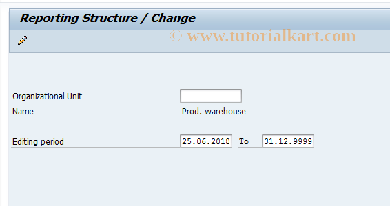 SAP TCode PPO3 - Change Reporting Structure