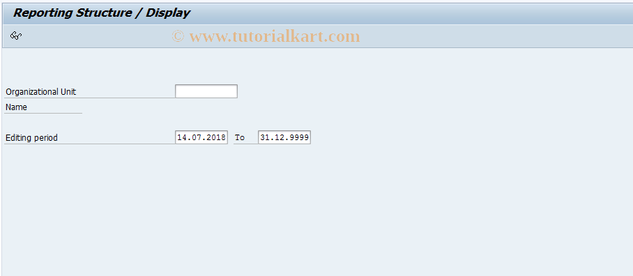 SAP TCode PPO4 - Display Reporting Structure