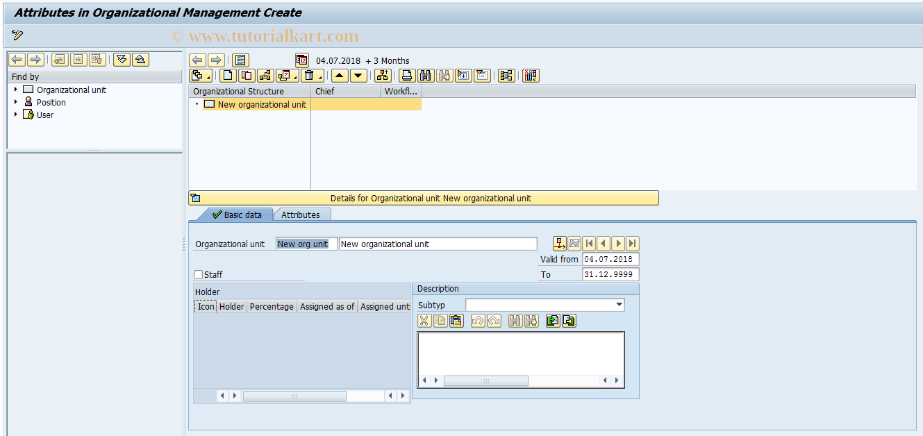 SAP TCode PPOCA - Create Attributes