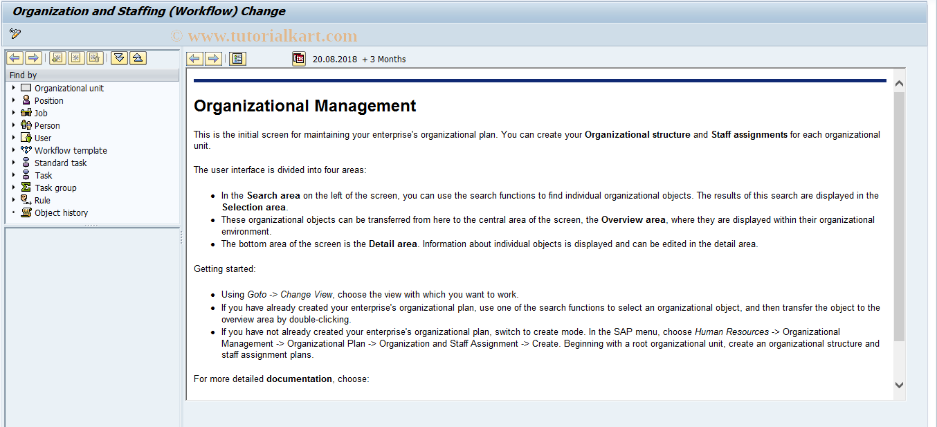SAP TCode PPOM - Maintain Organizational Plan