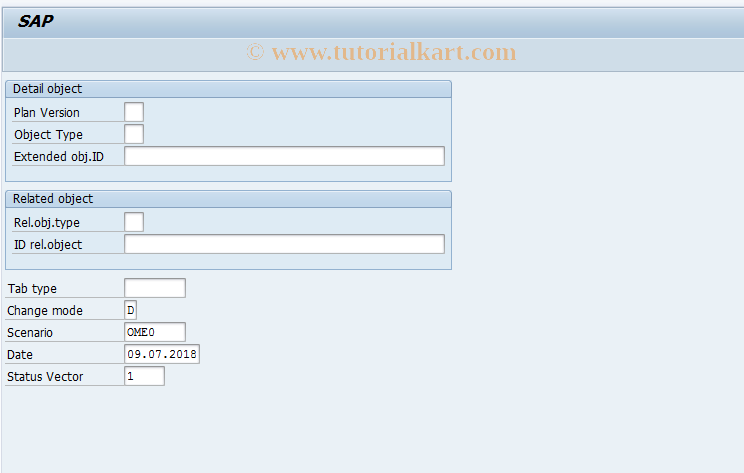 SAP TCode PPOMDETAIL - Detail screen in mini framework