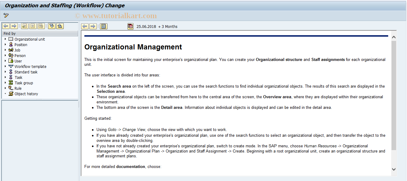 SAP TCode PPOMW - Change Organizational  and Staffing (WF)