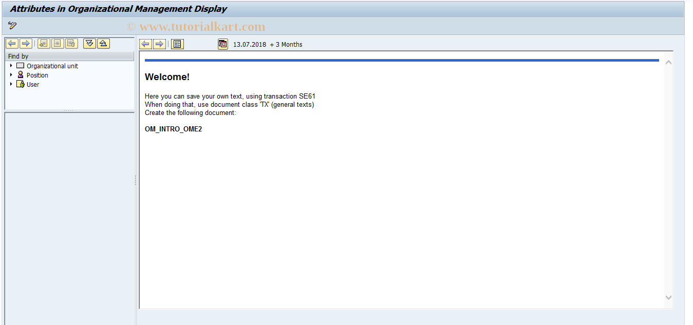 SAP TCode PPOSA - Display attributes