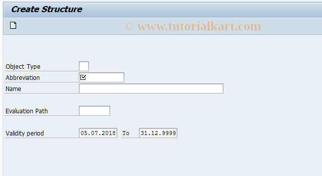 SAP TCode PPSC - Create Structure