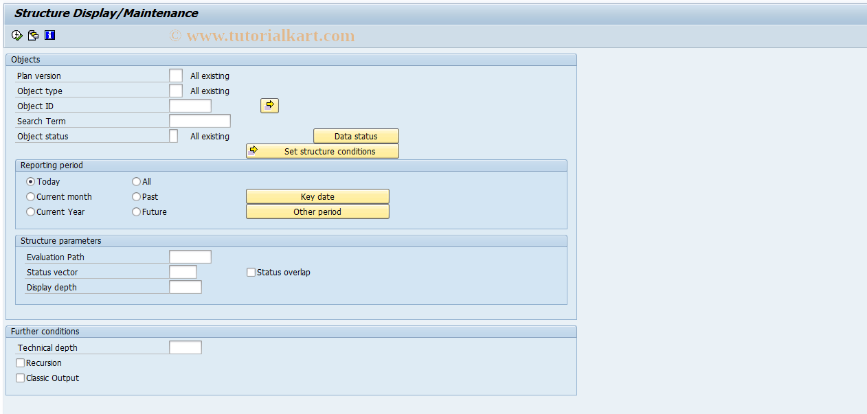 SAP TCode PPST - Structure Evaluation