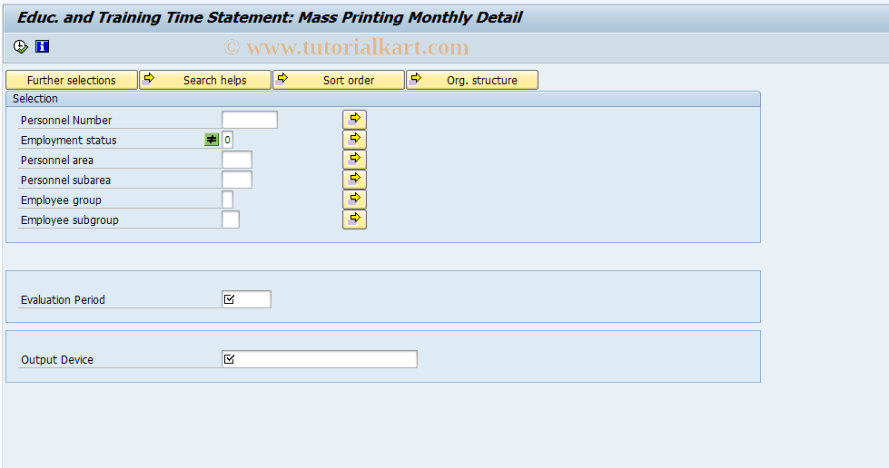 SAP TCode PP_TSN_DET - Educ/Training Time Statement: Detail