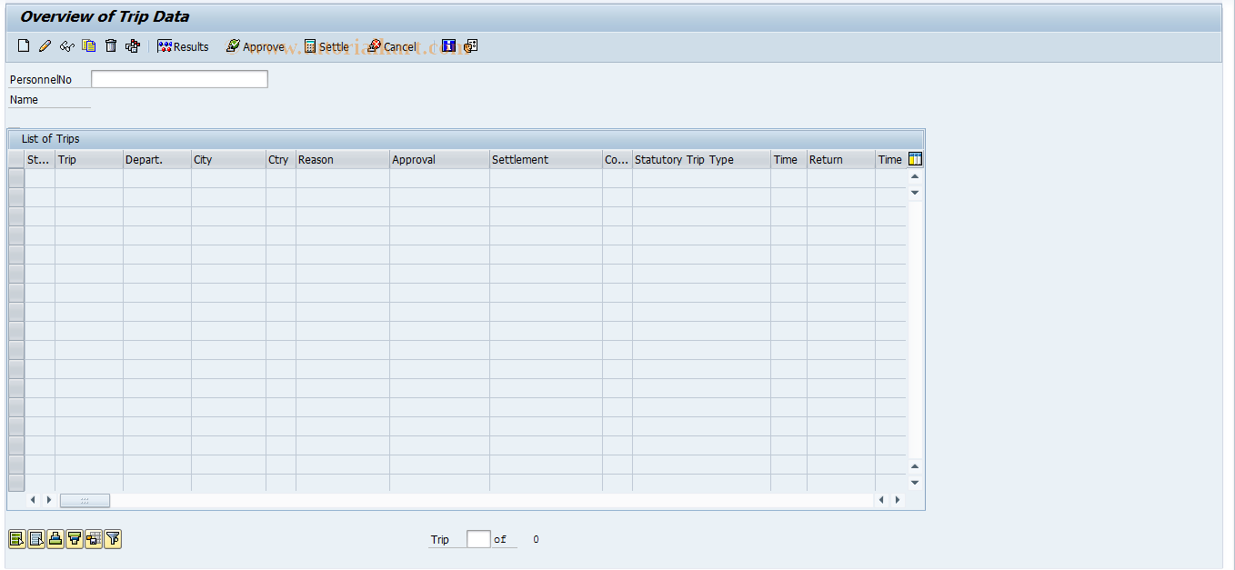 SAP TCode PR01 - Maintain (Old) Trip Data