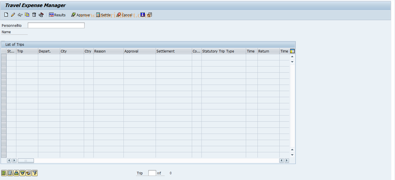 SAP TCode PR05 - Travel Expense Manager