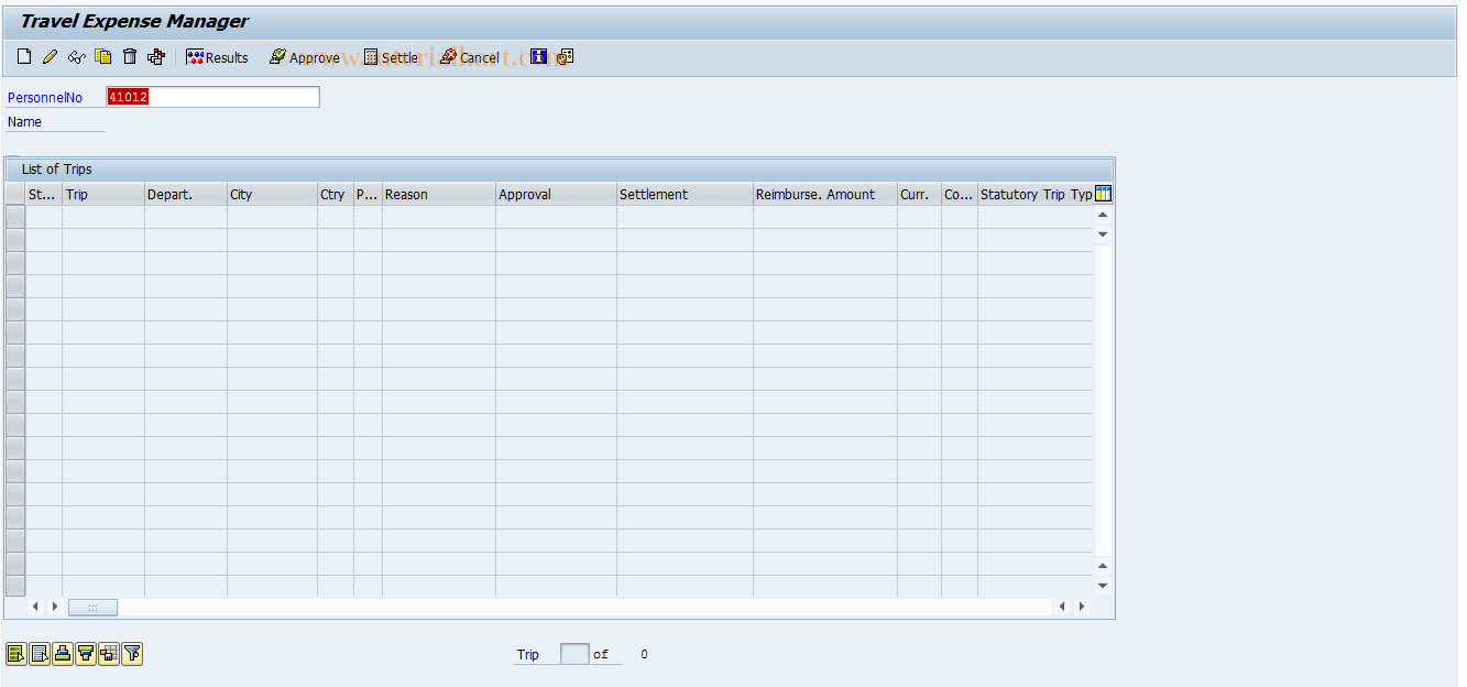 SAP TCode PR20 - Create Trip