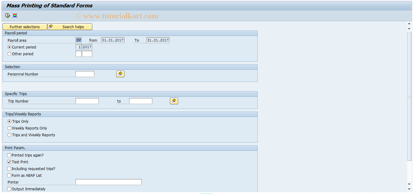 SAP TCode PRF0_PDF - Mass Printing of Standard Forms