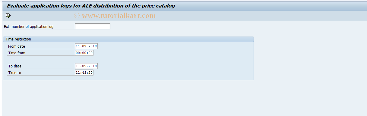 SAP TCode PRICATLOG - PRICAT: Display application log