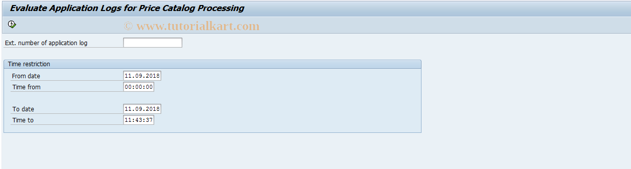 SAP TCode PRICATLOGOUT - PRICAT: Display Application Log