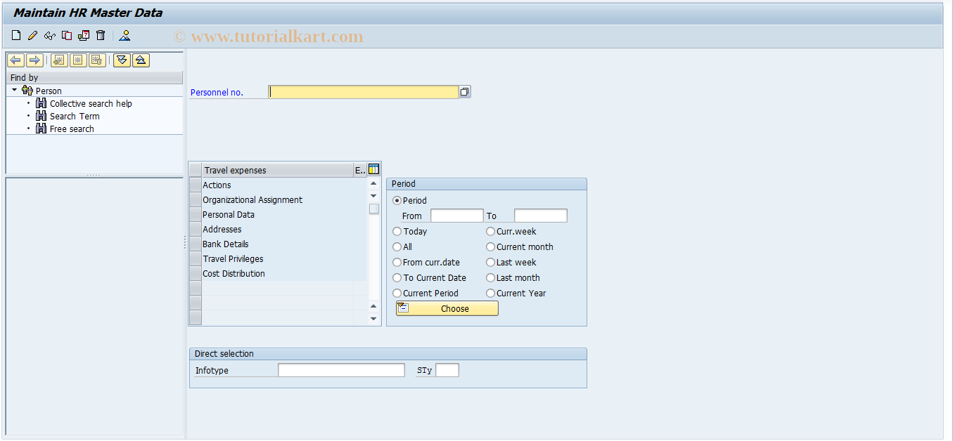 SAP TCode PRMD - Maintain HR Master Data