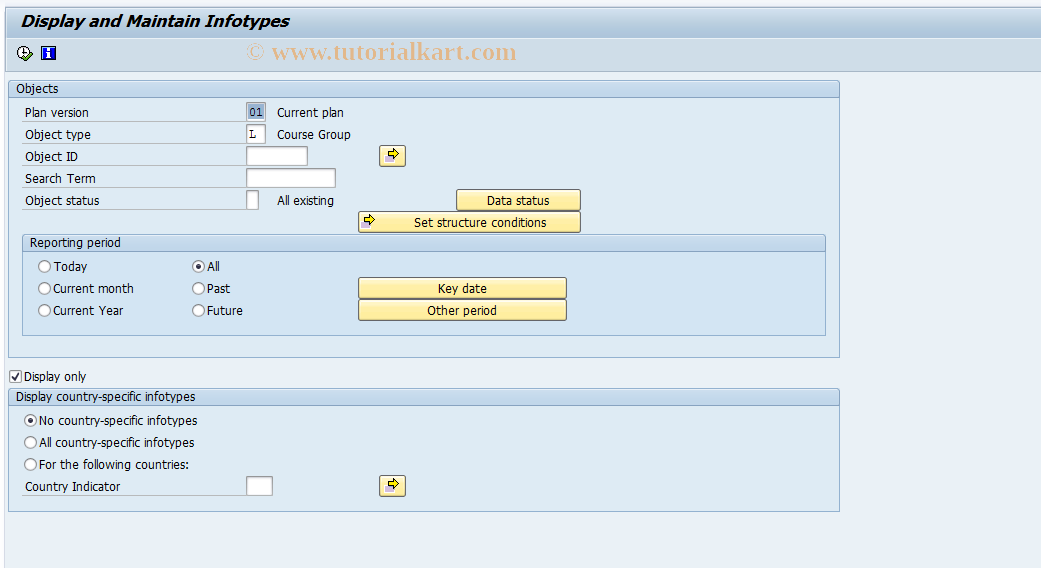 SAP TCode PSO3 - Infotype Overview