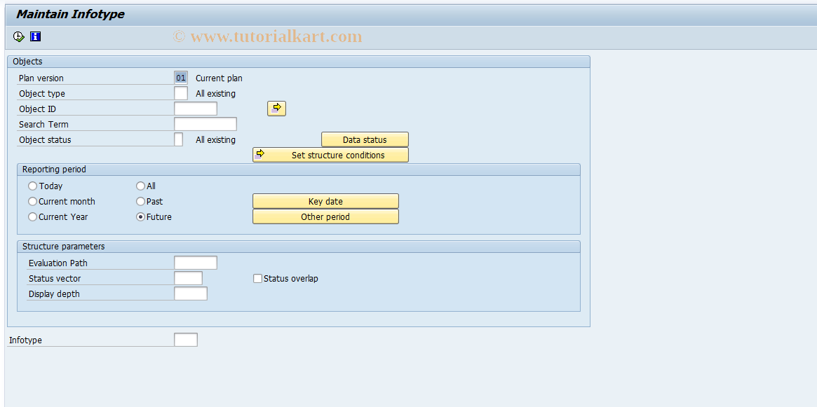 SAP TCode PSO4 - Individual Infotype Maintenance