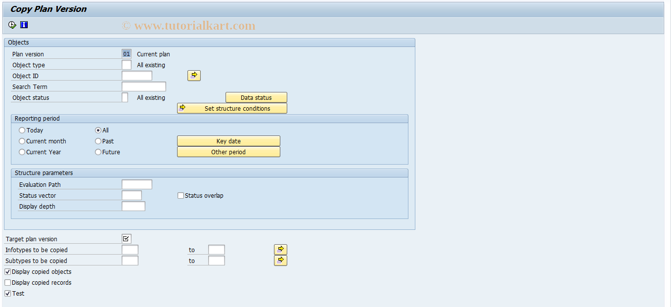 SAP TCode PSO5 - PD: Administration Tools