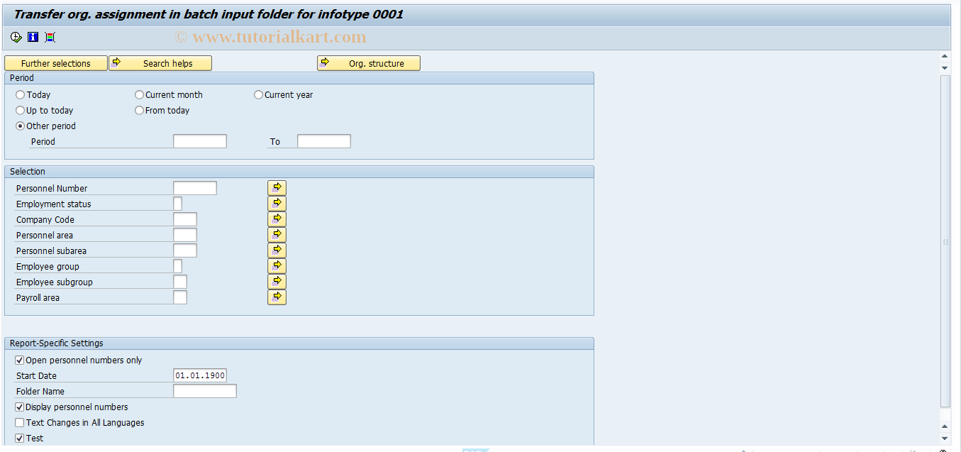 SAP TCode PSOI - Tools Integration PA-PD