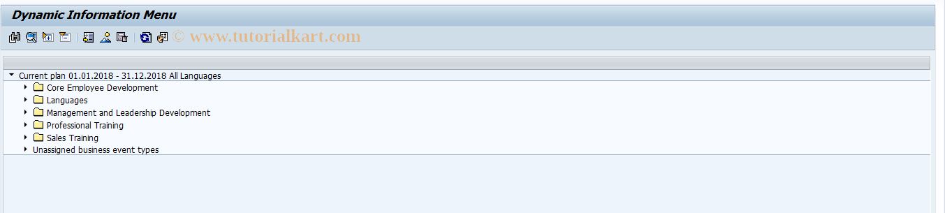 SAP TCode PSV3 - Dynamic Information Menu