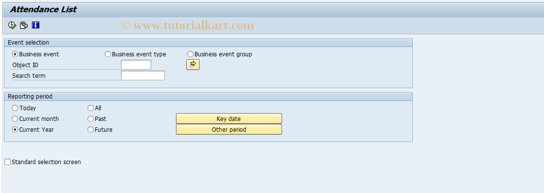 SAP TCode PSV5 - Info: Attendances