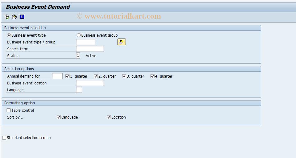 SAP TCode PSV6 - Reporting: Business Events