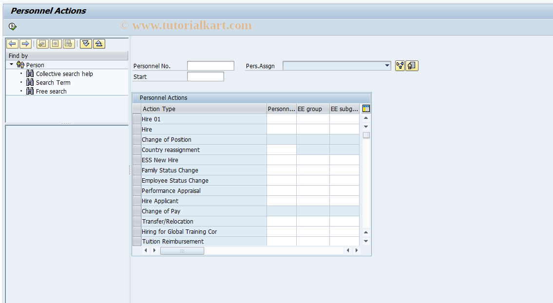 SAP TCode PSV8 - Create Attendee