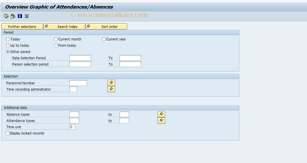 SAP TCode PT65 - Graphical Attendance/Abs. Overview