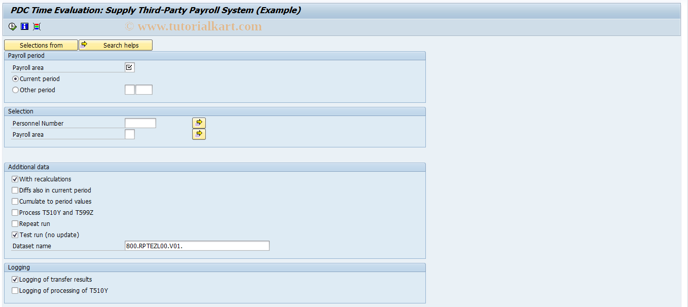 SAP TCode PT67 - Third-Party Payroll