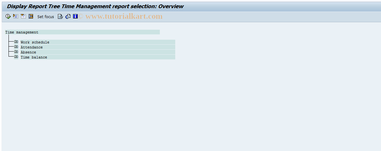 SAP TCode PT70 - Time Management Info System