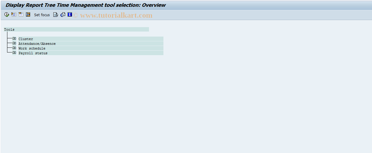 SAP TCode PT71 - Tool Selection for Time Management